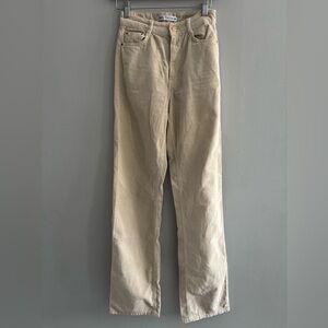 Zara Women's Straight Leg Jeans in Tan Size 00 Tall Long Inseam 32-34 inches